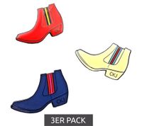 3er Pack Calvin Klein Unisex Anstecknadeln im Boots-Design Edelstahl-Pins-Up Emaille-Broschen KJJNDH300 Schwarz, Orange, Beige, Rot, Braun, Blau