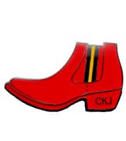 3er Pack Calvin Klein Unisex Anstecknadeln im Boots-Design Edelstahl-Pins-Up Emaille-Broschen KJJNDH300 Schwarz, Orange, Beige, Rot, Braun, Blau