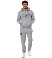 VINSON Herren Hoodie Baumwoll-Pullover mit Logo-Print Kapuzen-Pullover 104634 in Grau oder Dunkelblau