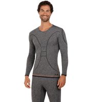 Chemise de performance homme TOPTEX PRO avec technologie HydroTherm, manches longues, certifiée OEKO-TEX Standard 100, idéale pour le travail, gris chiné