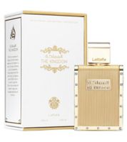 Poderosa fragancia corporal aromática-especiada Lattafa The Kingdom para hombre, 100 ml, color oro
