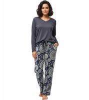 Soft Women's Cotton Pyjama Set (Top and Bottom) 8897133 Black/White
