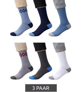 3 paia di calzini da uomo in spugna SCOTCH & SODA, calzini per tutti i giorni, calzini in cotone, taglie 41-46, calzini da lavoro SS43491, nei colori blu navy/blu/azzurro o grigio scuro/grigio/bianco