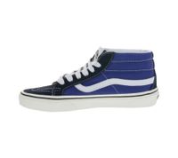Baskets montantes VANS SK-8 Mid Reissure pour femme, en cuir véritable, style rétro, semelle gaufrée en caoutchouc, référence VN0A391F5TU, bleu/blanc