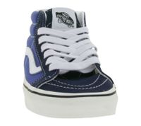 Baskets montantes VANS SK-8 Mid Reissure pour femme, en cuir véritable, style rétro, semelle gaufrée en caoutchouc, référence VN0A391F5TU, bleu/blanc