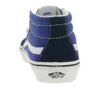 Baskets montantes VANS SK-8 Mid Reissure pour femme, en cuir véritable, style rétro, semelle gaufrée en caoutchouc, référence VN0A391F5TU, bleu/blanc