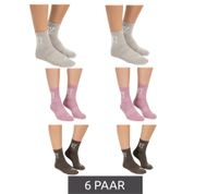 6 Pairs of SCOTCH & SODA Women's or Men's Half-Terry Quarter Crew Socks - Everyday Socks, Business Socks in Beige/Multicolor