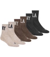 6 Pairs of SCOTCH & SODA Women's or Men's Half-Terry Quarter Crew Socks - Everyday Socks, Business Socks in Beige/Multicolor