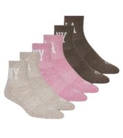 6 Pairs of SCOTCH & SODA Women's or Men's Half-Terry Quarter Crew Socks - Everyday Socks, Business Socks in Beige/Multicolor