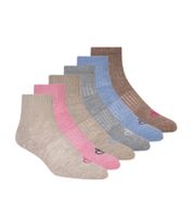6 Pairs of SCOTCH & SODA Women's or Men's Half-Terry Quarter Crew Socks - Everyday Socks, Business Socks in Beige/Multicolor