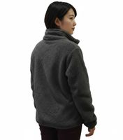 Wärmende sheepworld Damen Teddyfleece-Jacke mit gesticktem Motiv Kuschel-Jacke mit Stehkragen Sweat-Jacke 9865337 Grau