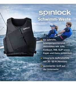 Giubbotto salvagente Spinlock WING con giubbotto salvagente 35-50 N, giubbotto di protezione, giubbotto di sicurezza, sport acquatici DW-BA/SBG Nero