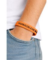 3-Pack Calvin Klein Unisex Slap Bracelets with "CALVIN KLEIN JEANS" Logo, 20 cm, KJJLDB850200, Red/Orange/Blue