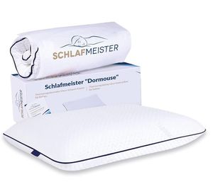 Cuscino termoregolatore per bambini SCHLAFMEISTER Dormouse, in schiuma viscoelastica, certificato OEKO-TEX, 45x30x8 cm, bianco