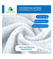 Soft and cuddly bloomborn baby bath towel set: hooded towel with cat motif, includes 2 washcloths, cotton bath towel 75 x 75 cm, white