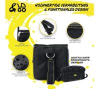 &GO Stroller Organizer incl. 5 Changing Mats Universal Buggy Bag with Transparent Smartphone Pocket, Rain Cover, Cup Holder & Plenty of Storage Space Black