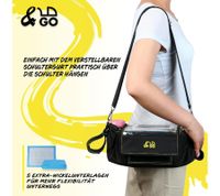 &GO Stroller Organizer incl. 5 Changing Mats Universal Buggy Bag with Transparent Smartphone Pocket, Rain Cover, Cup Holder & Plenty of Storage Space Black