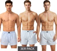 Classic 3-pack TRUE style men's boxer shorts, sustainable cotton shorts Woven Boxers 8975684 Blue/White striped/checked