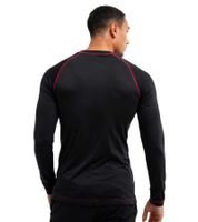 Warm CINQUE Men's Thermal Long Undershirt with Cotton, Winter Shirt 50713 Black/Red