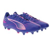 Colorful PUMA ULTRA 5 PLAY MxSG soccer cleats with fixed metal studs. Training shoes, sports shoes, lace-up shoes, fitness accessories. 107904 Neon Green/Blue or Purple/Pink