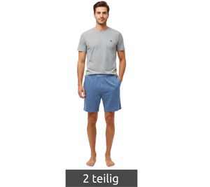 Pigiama corto leggero da uomo SCOTCH & SODA, 2 pezzi, in cotone, SSSP25M389721-410, Grigio/Blu navy