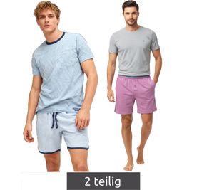Completo shorty leggero da uomo SCOTCH & SODA in cotone, 2 pezzi, disponibile in azzurro o grigio/bordeaux chiaro