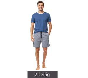 Completo shorty leggero da uomo SCOTCH & SODA 2 pezzi con shorts in cotone SSSP25M206083-410 Blu