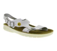 Slip-resistant HSM women's work sandals, ESD-compatible, genuine leather shoes, SRA protection class, mules, professional shoes, factory second-hand, B-grade, medical shoes, white
