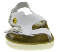Slip-resistant HSM women's work sandals, ESD-compatible, genuine leather shoes, SRA protection class, mules, professional shoes, factory second-hand, B-grade, medical shoes, white