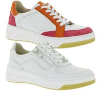 Baskets élégantes CAPRICE pour femme en cuir de haute qualité - Modèle CAP Climo FB, disponible en blanc uni ou en version bicolore blanc/multicolore