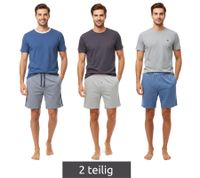 Ensemble pyjama shorty 2 pièces léger SCOTCH & SODA pour homme, en coton, disponible en gris/marine, bleu ou bleu foncé/gris