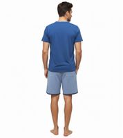 Ensemble pyjama shorty 2 pièces léger SCOTCH & SODA pour homme, en coton, disponible en gris/marine, bleu ou bleu foncé/gris