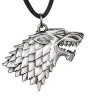 Collana con ciondolo a forma di meta-lupo di HBO Game of Thrones, articolo per fan, gioielli di moda, XT0085, argento