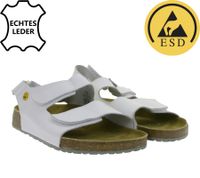 Slip-resistant HSM men's work sandals, ESD-safe, genuine leather shoes, SRA protection class, mules, professional shoes, factory second-hand, B-grade, medical shoes, white