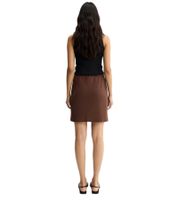 stylischer Damen Mini-Rock Feinstrick-Schlupfrock Große Größen 966465 Braun