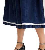 Fashionable Women's Dirndl Skirt, Traditional Skirt with Paisley and Lace 905168 Dark Blue
