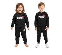 Ensemble de jogging PUMA confortable pour enfants (garçons et filles), 2 pièces : pantalon de jogging en molleton, pull col rond, en coton, réf. 627915 01 Noir