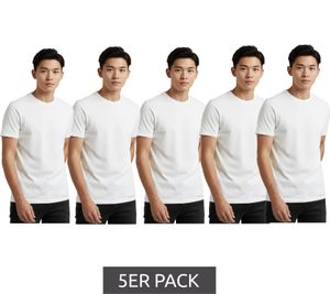 Confezione da 5 magliette da uomo di alta qualità SCOTCH & SODA girocollo, maglietta intima basic in cotone SSFA25M2312806 100 Bianco