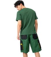 PUREWORK Men's Work Shorts with 6 Pockets – Cargo Bermudas – Sustainable Work Trousers / Gardening Shorts – Green/Black/Yellow or Beige/Black/Yellow