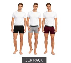 Lot de 3 boxers Le Coq Sportif Basic pour homme, sous-vêtements en coton K46932CO Gris/Bordeaux/Noir
