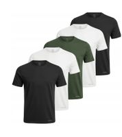 High-quality 5-pack SCOTCH & SODA Crew Neck Men's T-Shirt Basic Shirt Undershirt Cotton Shirt SSFA25M2312806 in White or Black/White/Green