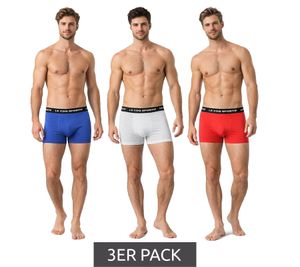 Boxers Le Coq Sportif Basic pour homme, 100 % coton, lot de 3, K46938CO, rouge/gris/bleu