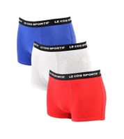 Boxers Le Coq Sportif Basic pour homme, 100 % coton, lot de 3, K46938CO, rouge/gris/bleu