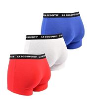 Boxers Le Coq Sportif Basic pour homme, 100 % coton, lot de 3, K46938CO, rouge/gris/bleu