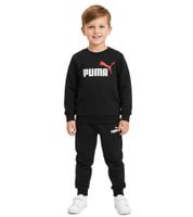 Comfortable PUMA Kids' Jogging Suit for Boys and Girls, 2-Piece Set: Sweat Joggers and Crew Neck Sweater, Cotton Set 627915 in Black or Pink