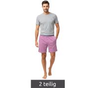 Lightweight SCOTCH & SODA Men's 2-Piece Shorty Set in Cotton, Available in Gray, Blue, or Light Burgundy