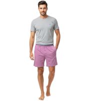 Lightweight SCOTCH & SODA Men's 2-Piece Shorty Set in Cotton, Available in Gray, Blue, or Light Burgundy