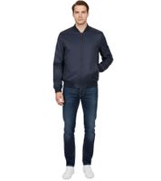 Maserati Herren Herren Bomber-Jacke mit Maxi-Trident Logo-Print Motorsport Frühlings-Jacke Dunkelblau