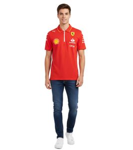 Polo a maniche corte da uomo PUMA X Scuderia Ferrari F1 con loghi del team e degli sponsor, cotone, maglia Motorsport 701228000 001 Rosso