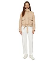 Fashionable Women's Twill Jacket, Sustainable Cotton Jacket with Pockets, 920758 Beige